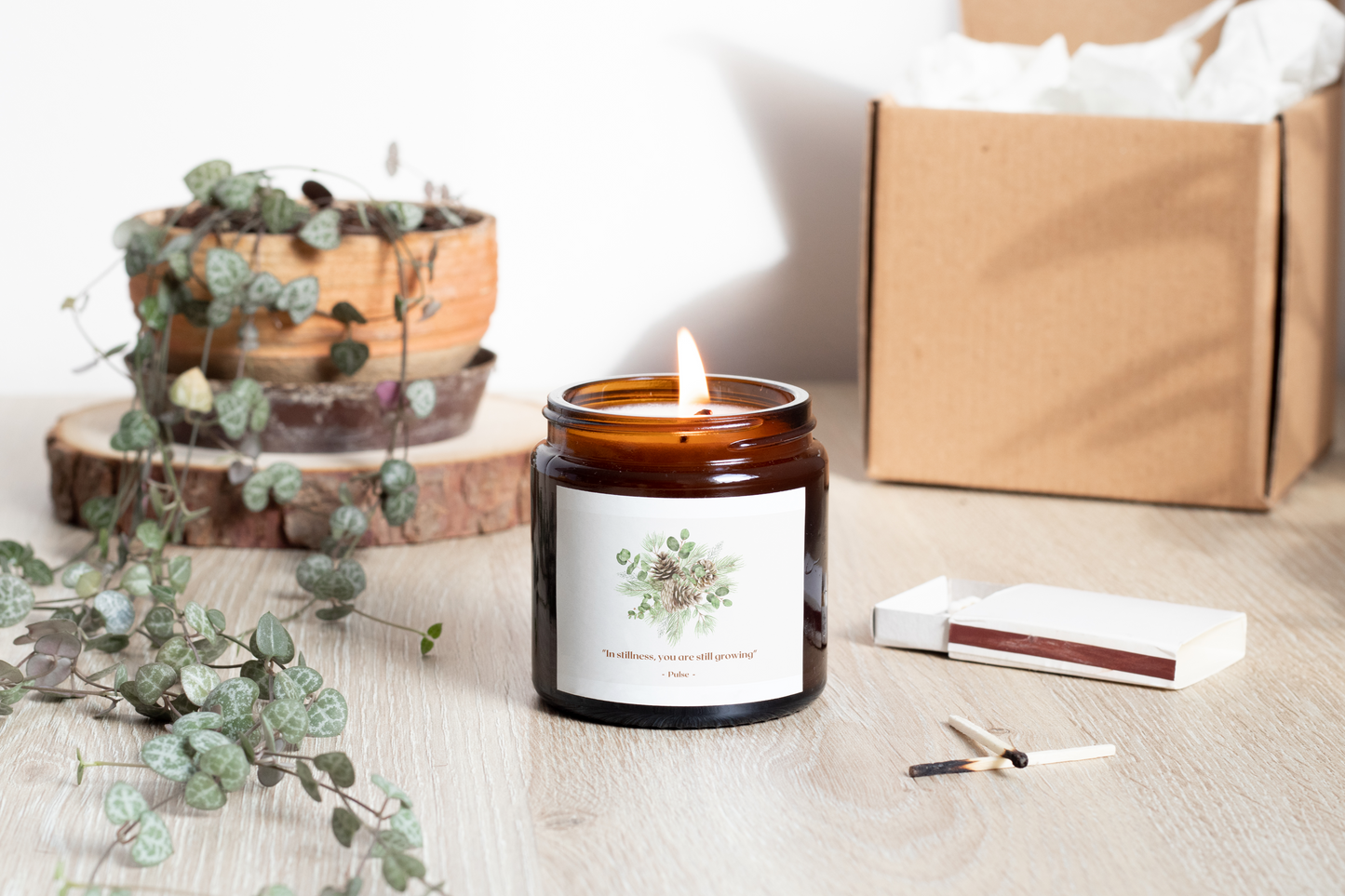 "Even in stillness, you are still growing" - Fresh Balsam Scented Soy Candle