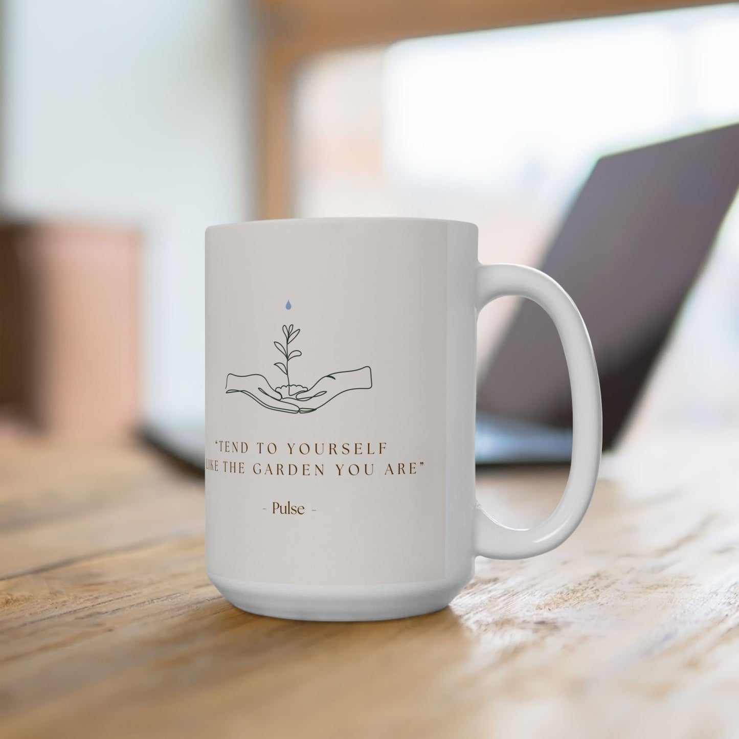 "Tend to Yourself" Botanical Ceramic Coffee Mug (11oz & 15oz)