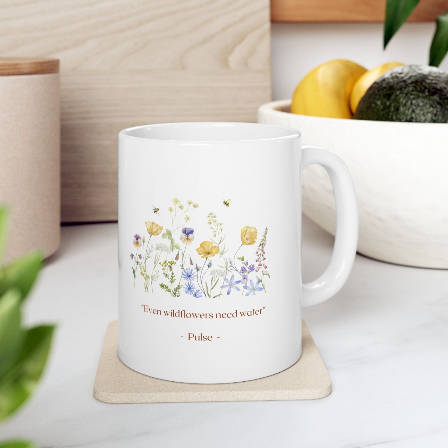 "Wildflower" Botanical Coffee Mug  (11oz & 15oz)