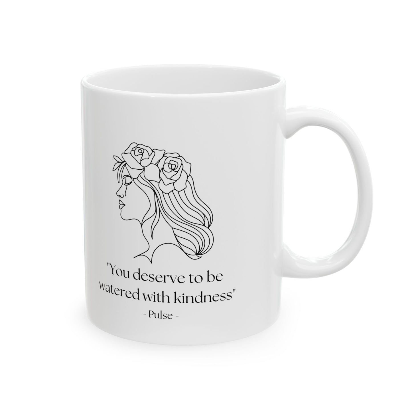 "You Deserve"– Line Art Ceramic Coffee Mug (11oz & 15oz)