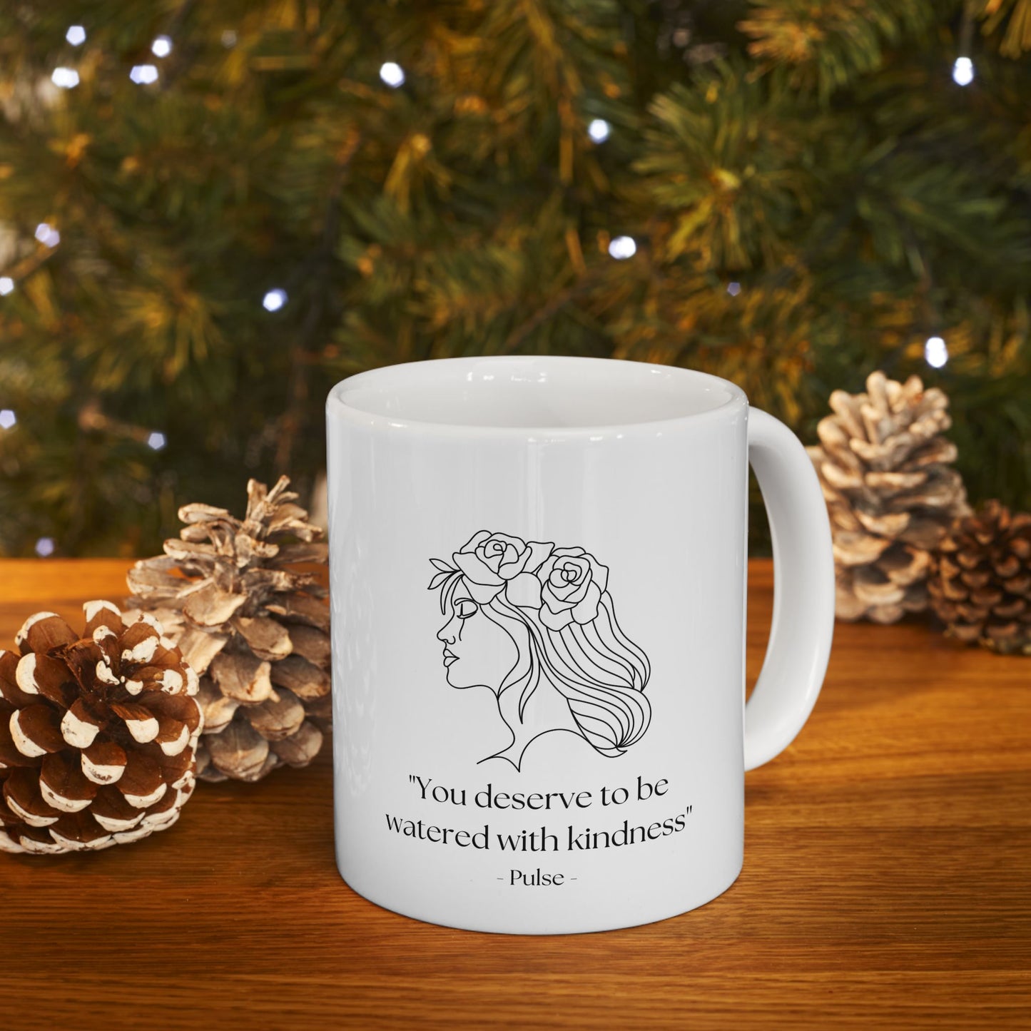 "You Deserve"– Line Art Ceramic Coffee Mug (11oz & 15oz)