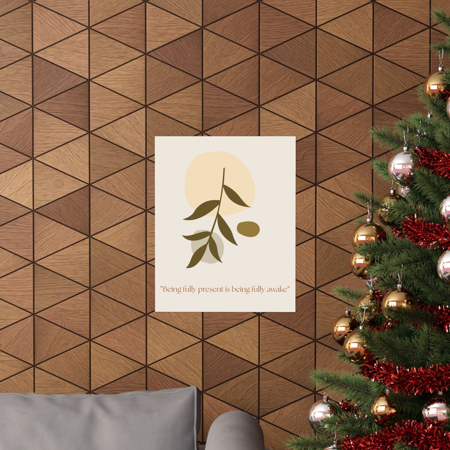 "Being fully present is being fully awake" Matte Vertical Wall Art