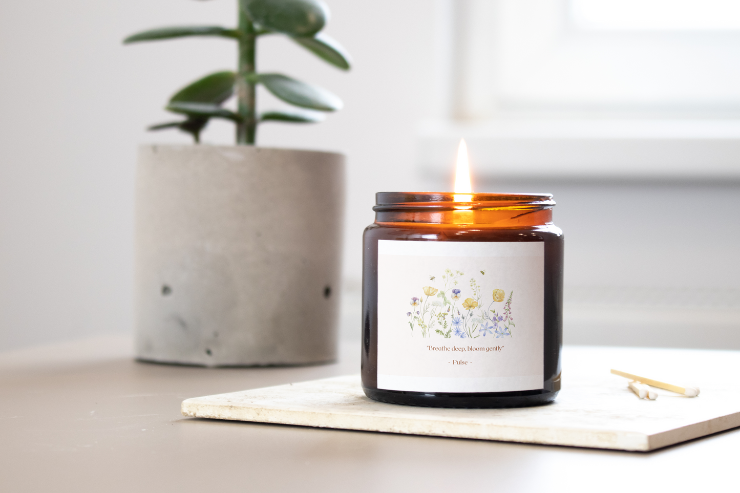 "Breathe deeply, bloom gently" - Eucalyptus Lavender Herb Scented Soy Candle