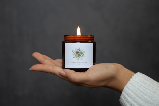 "Even in stillness, you are still growing" - Fresh Balsam Scented Soy Candle