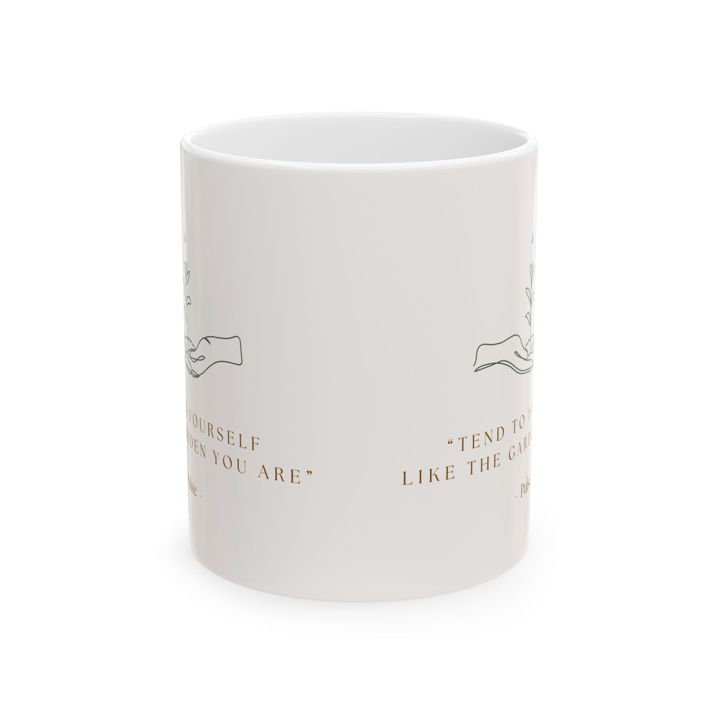 "Tend to Yourself" Botanical Ceramic Coffee Mug (11oz & 15oz)