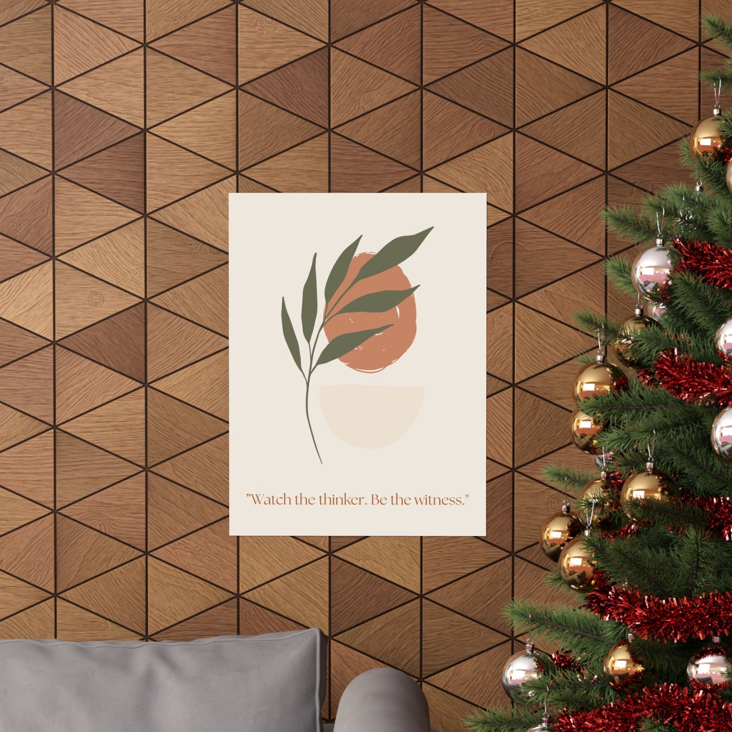 "Watch the thinker. Be the witness." Matte Vertical Wall Art