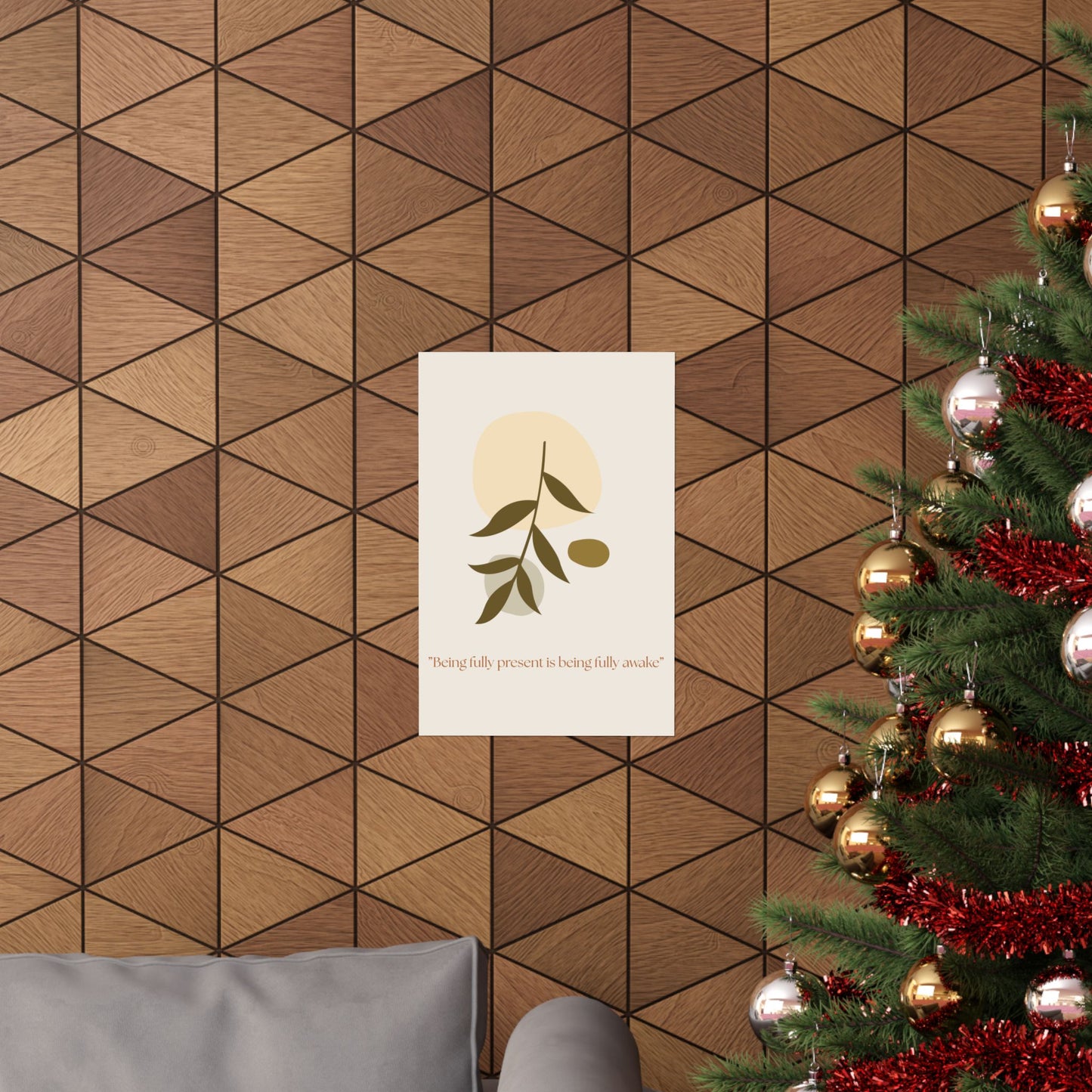 "Being fully present is being fully awake" Matte Vertical Wall Art