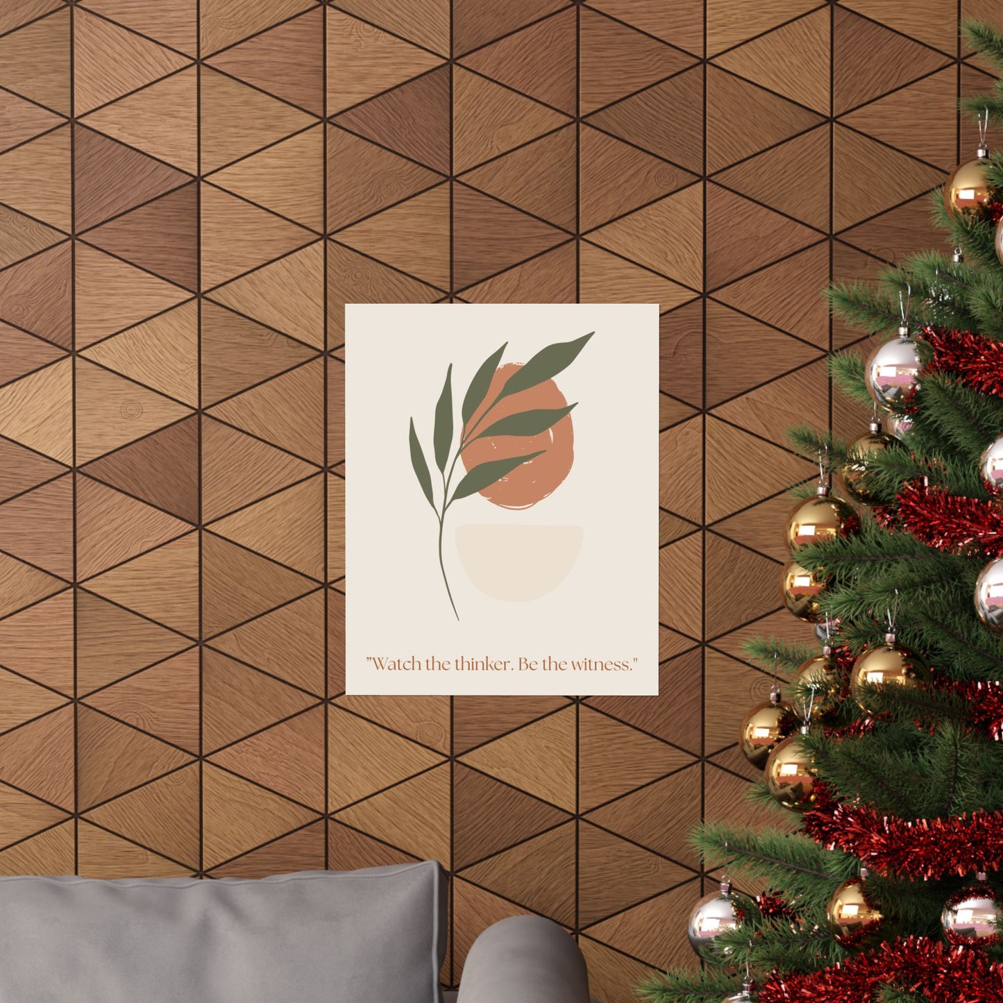 "Watch the thinker. Be the witness." Matte Vertical Wall Art