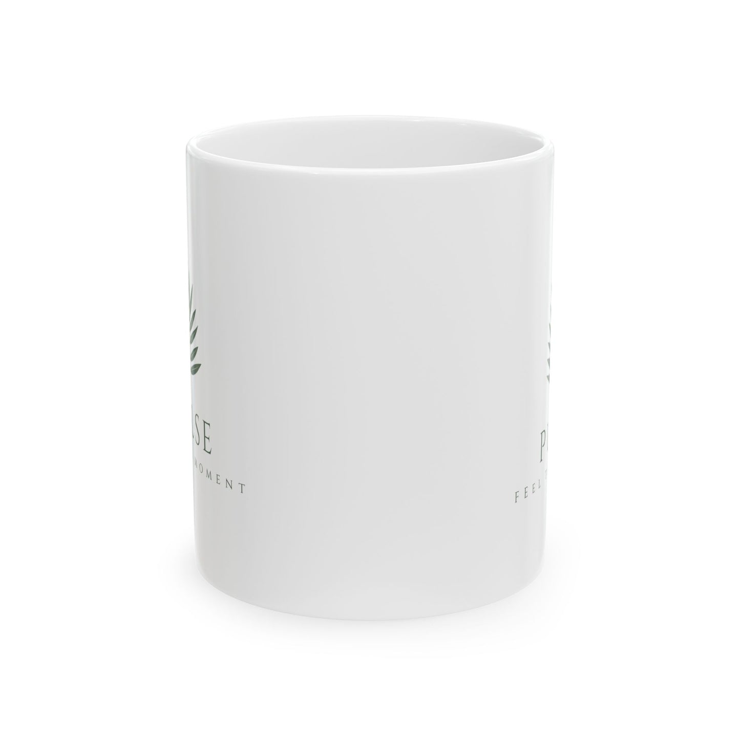 "Feel the Moment"  Botanical Ceramic Coffee Mug (11oz/15oz)