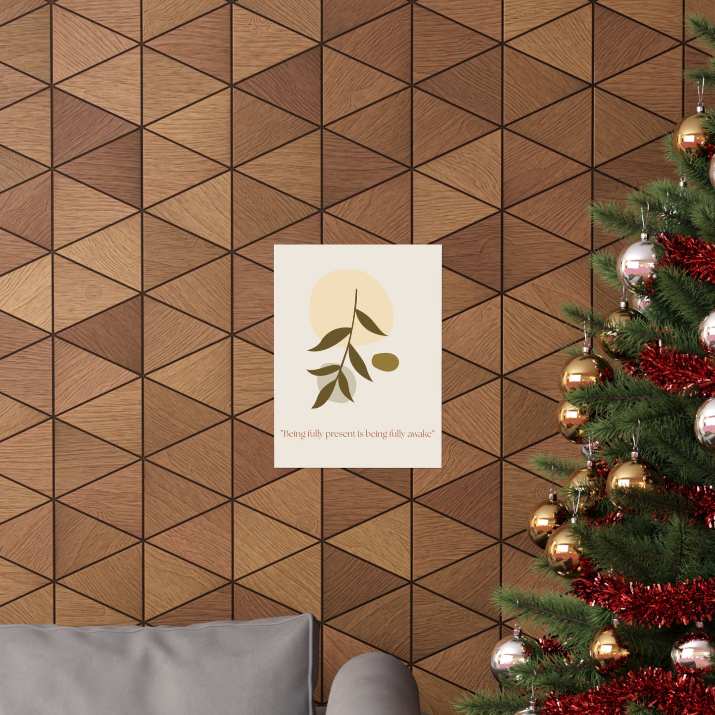 "Being fully present is being fully awake" Matte Vertical Wall Art