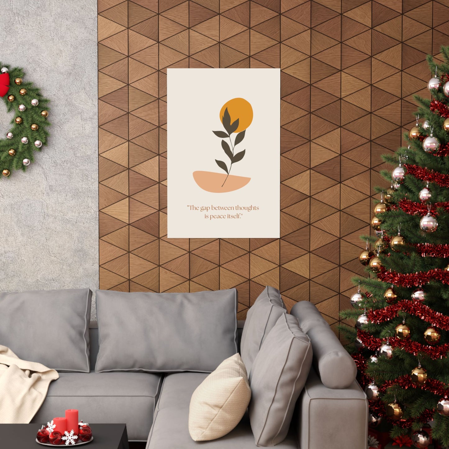 “The gap between thoughts is peace itself.” Matte Vertical Wall Art